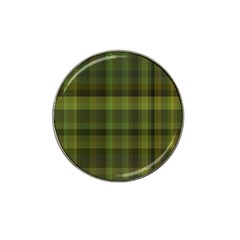 Army Green Color Plaid Hat Clip Ball Marker by SpinnyChairDesigns