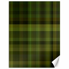 Army Green Color Plaid Canvas 12  X 16  by SpinnyChairDesigns