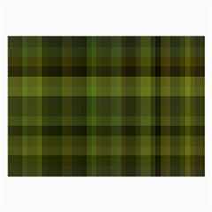 Army Green Color Plaid Large Glasses Cloth (2 Sides) by SpinnyChairDesigns