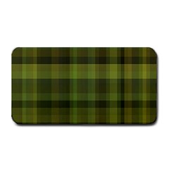 Army Green Color Plaid Medium Bar Mats by SpinnyChairDesigns