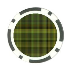 Army Green Color Plaid Poker Chip Card Guard by SpinnyChairDesigns