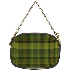 Army Green Color Plaid Chain Purse (one Side) by SpinnyChairDesigns