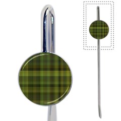 Army Green Color Plaid Book Mark by SpinnyChairDesigns