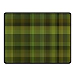 Army Green Color Plaid Fleece Blanket (Small) 50 x40  Blanket Front