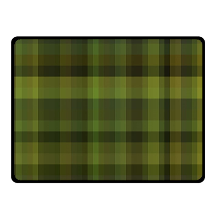 Army Green Color Plaid Fleece Blanket (Small)