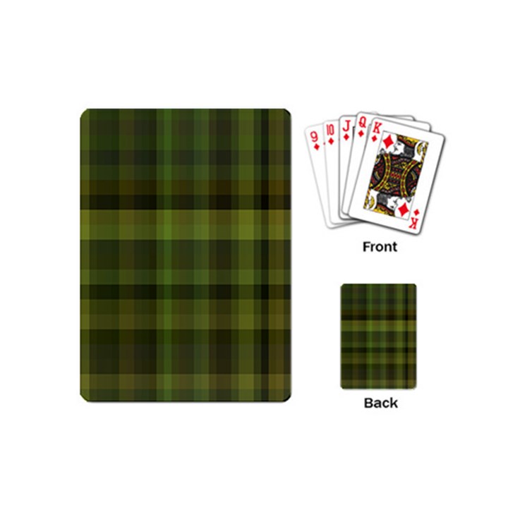 Army Green Color Plaid Playing Cards Single Design (Mini)