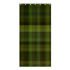 Army Green Color Plaid Shower Curtain 36  X 72  (stall)  by SpinnyChairDesigns