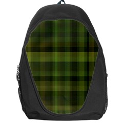 Army Green Color Plaid Backpack Bag by SpinnyChairDesigns