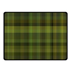 Army Green Color Plaid Double Sided Fleece Blanket (small)  by SpinnyChairDesigns