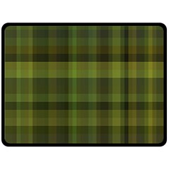 Army Green Color Plaid Double Sided Fleece Blanket (large)  by SpinnyChairDesigns