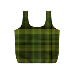 Army Green Color Plaid Full Print Recycle Bag (s) by SpinnyChairDesigns