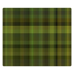 Army Green Color Plaid Double Sided Flano Blanket (small)  by SpinnyChairDesigns