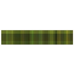 Army Green Color Plaid Small Flano Scarf by SpinnyChairDesigns