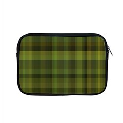 Army Green Color Plaid Apple Macbook Pro 15  Zipper Case by SpinnyChairDesigns