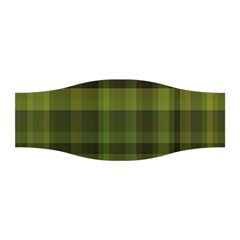 Army Green Color Plaid Stretchable Headband by SpinnyChairDesigns