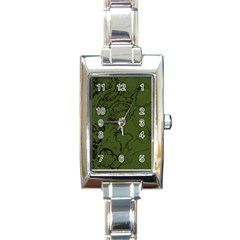 Amy Green Color Grunge Rectangle Italian Charm Watch by SpinnyChairDesigns