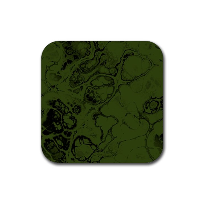 Amy Green Color Grunge Rubber Coaster (Square) 