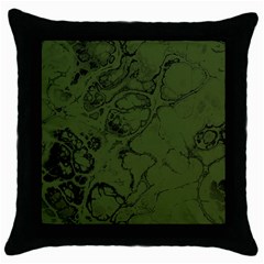 Amy Green Color Grunge Throw Pillow Case (black) by SpinnyChairDesigns