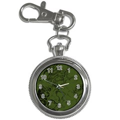 Amy Green Color Grunge Key Chain Watches by SpinnyChairDesigns