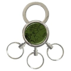 Amy Green Color Grunge 3-ring Key Chain by SpinnyChairDesigns