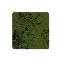 Amy Green Color Grunge Square Magnet by SpinnyChairDesigns