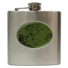 Amy Green Color Grunge Hip Flask (6 Oz) by SpinnyChairDesigns