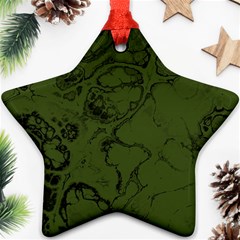 Amy Green Color Grunge Star Ornament (two Sides) by SpinnyChairDesigns