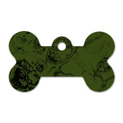 Amy Green Color Grunge Dog Tag Bone (one Side) by SpinnyChairDesigns