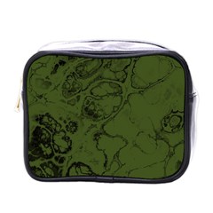 Amy Green Color Grunge Mini Toiletries Bag (one Side) by SpinnyChairDesigns