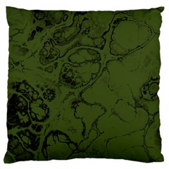 Amy Green Color Grunge Large Cushion Case (one Side) by SpinnyChairDesigns