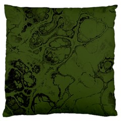 Amy Green Color Grunge Large Flano Cushion Case (one Side) by SpinnyChairDesigns