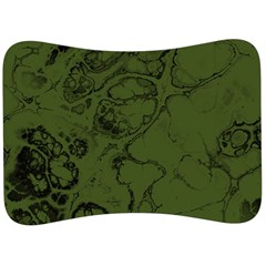 Amy Green Color Grunge Velour Seat Head Rest Cushion by SpinnyChairDesigns