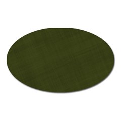 Army Green Color Texture Oval Magnet