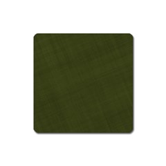 Army Green Color Texture Square Magnet by SpinnyChairDesigns