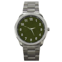 Army Green Color Texture Sport Metal Watch