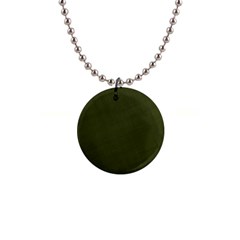 Army Green Color Texture 1  Button Necklace