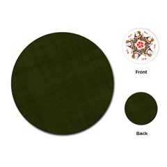 Army Green Color Texture Playing Cards Single Design (round) by SpinnyChairDesigns