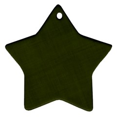 Army Green Color Texture Star Ornament (Two Sides)