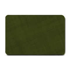 Army Green Color Texture Small Doormat  by SpinnyChairDesigns