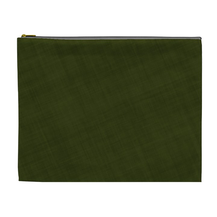 Army Green Color Texture Cosmetic Bag (XL)