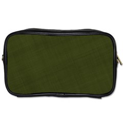 Army Green Color Texture Toiletries Bag (one Side) by SpinnyChairDesigns