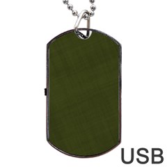 Army Green Color Texture Dog Tag Usb Flash (one Side) by SpinnyChairDesigns