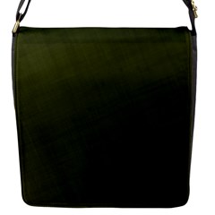 Army Green Color Texture Flap Closure Messenger Bag (S)