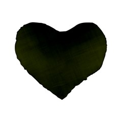 Army Green Color Texture Standard 16  Premium Flano Heart Shape Cushions by SpinnyChairDesigns