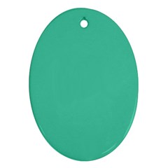 True Biscay Green Solid Color Ornament (oval) by SpinnyChairDesigns