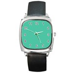 True Biscay Green Solid Color Square Metal Watch Front