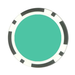 True Biscay Green Solid Color Poker Chip Card Guard (10 Pack) by SpinnyChairDesigns