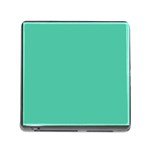 True Biscay Green Solid Color Memory Card Reader (Square 5 Slot) Front