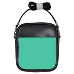 True Biscay Green Solid Color Girls Sling Bag Front