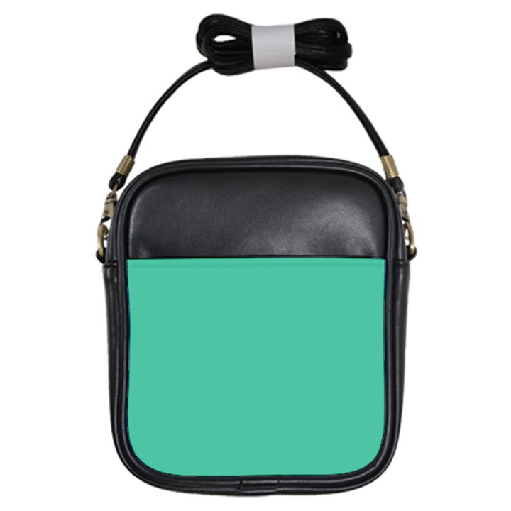 True Biscay Green Solid Color Girls Sling Bag